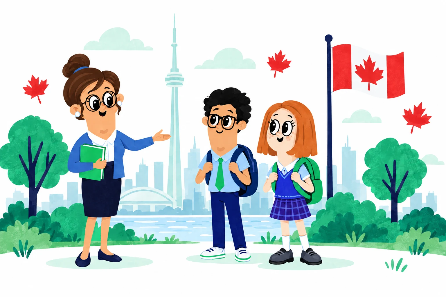 inschools brand characters exploring education in Canada