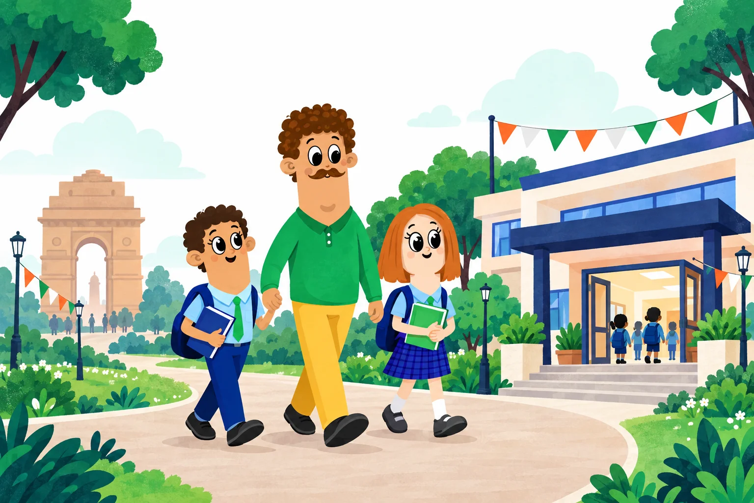 inschools brand characters exploring education in India